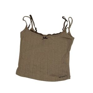 Elegant Tan Camisole with Bow Accent